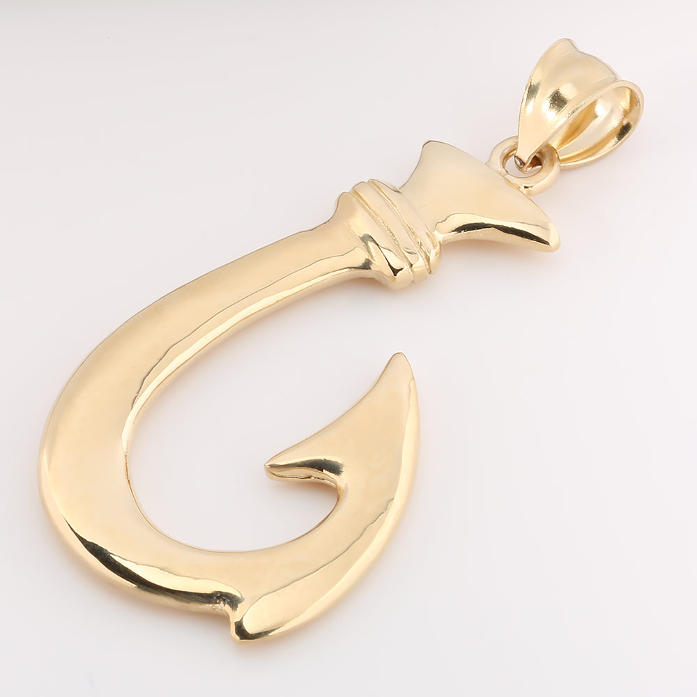 14K Solid Yellow Gold High Polish Fish Hook Pendant (Chain Sold Separately) 14K Solid Yellow Gold High Polish Fish Hook Pendant (Chain Sold Separately)