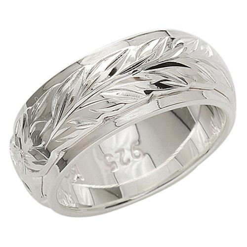 Sterling Silver Maile Leaf Double Ring 8*6mm – Nakoa