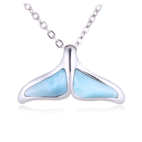 Larimar Sterling Silver Whaletail Pendant(Chain Sold Separately)