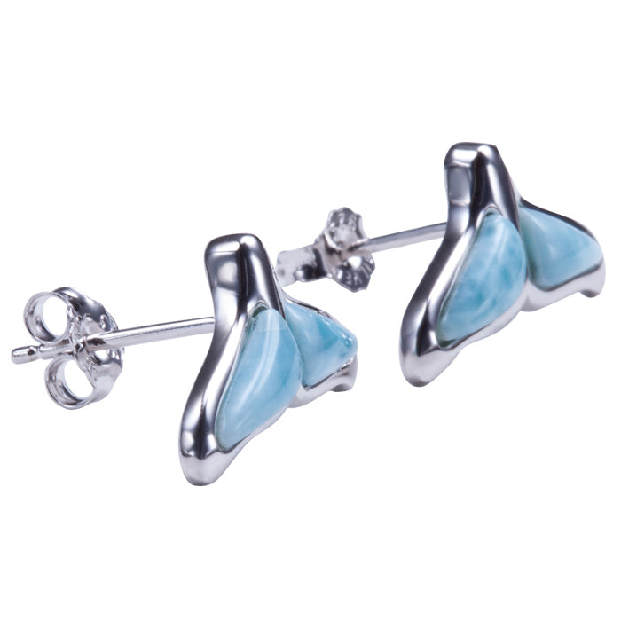 Larimar Sterling Silver Whaletail Earring Post