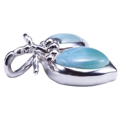 Sterling Silver Larimar Coconut Pendant(Chain Sold Separately)