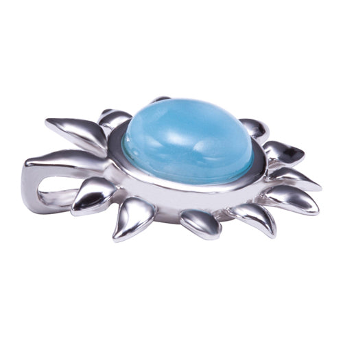 Sterling Silver Larimar Sunflower Pendant(Chain Sold Separately)
