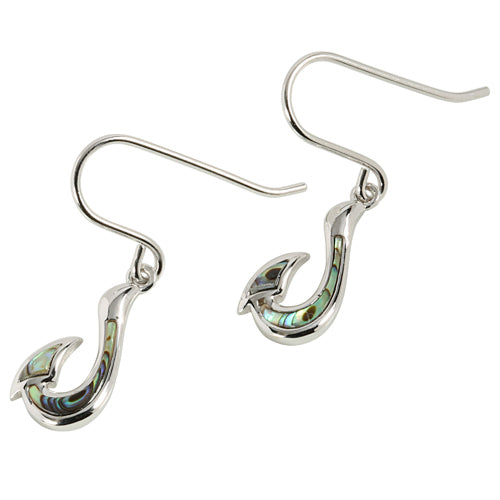 Sterling Silver Abalone Fish Hook Hook Earring Sterling Silver Abalone Fish Hook Hook Earring