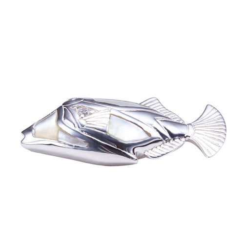 Humuhumunukunuku apua Fish Pendant with Mother-of-pearl Inlay(Chain sold separately)