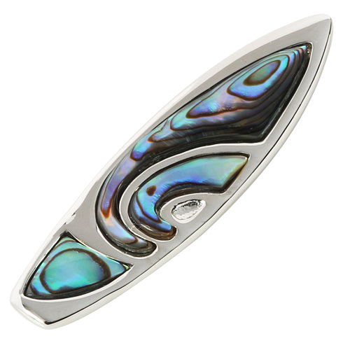 Sterling Silver Surf Abalone Surfboard Pendant