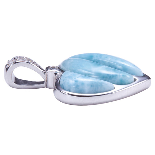 Larimar Heart Sterling Silver Pendant(Chain Sold Separately)