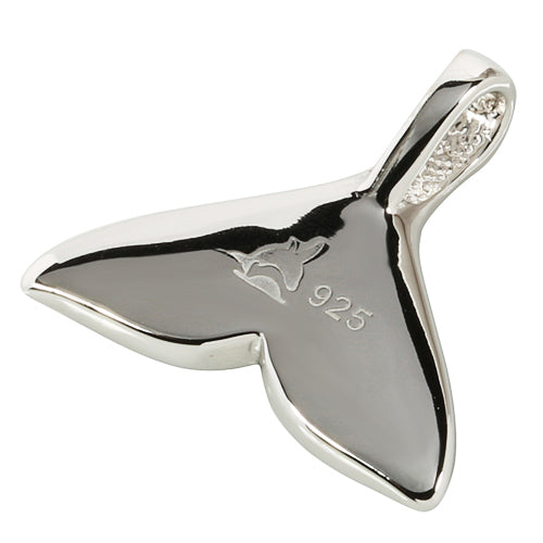 Abalone Sterling Silver Rhodium Whale Tail Pendant