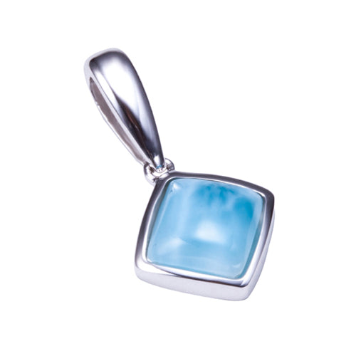 Larimar Inlay Diamond Shape Sterling Silver Pendant(Chain Sold Separately)