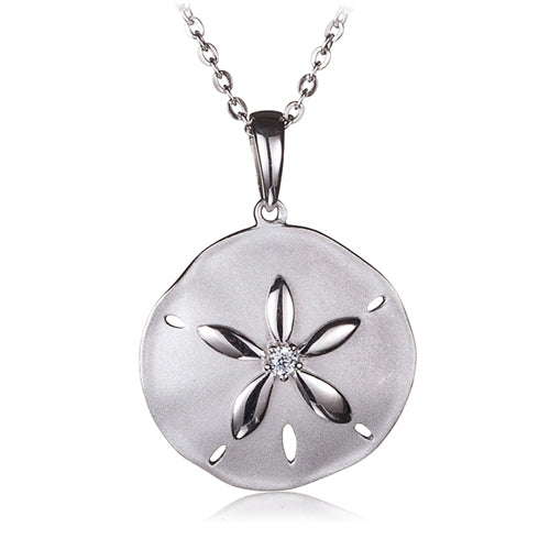 Sterling Silver Sand Dollar Pendant Sandblast Finished(Chain Sold Separately)