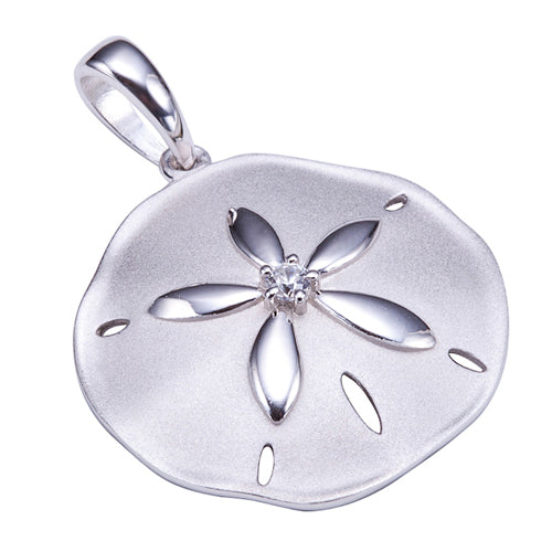 Sterling Silver Sand Dollar Pendant Sandblast Finished(Chain Sold Separately)