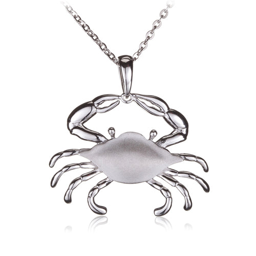 Sterling Silver Moving Crab Pendant Sandblast Finished(Chain Sold Separately)