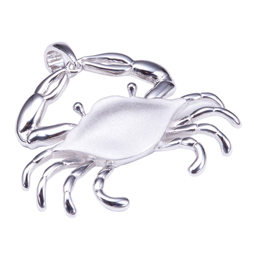 Sterling Silver Moving Crab Pendant Sandblast Finished(Chain Sold Separately)
