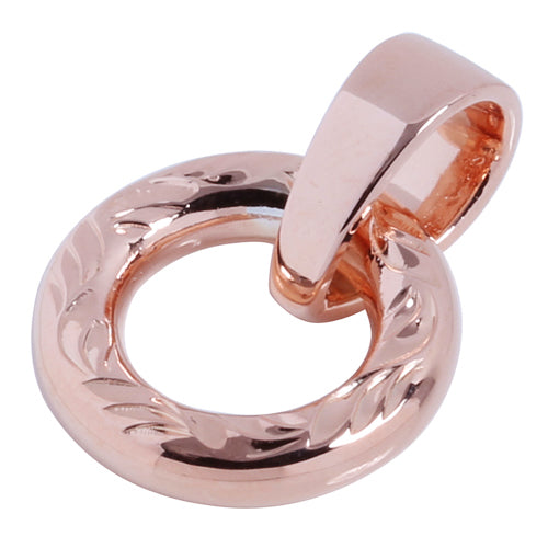 Sterling Silver Round Engraving Pendant Pink Gold Plated