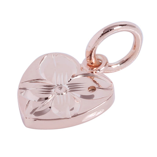 Pink Gold Plated Sterling Silver Small Heart Pendant with CZ