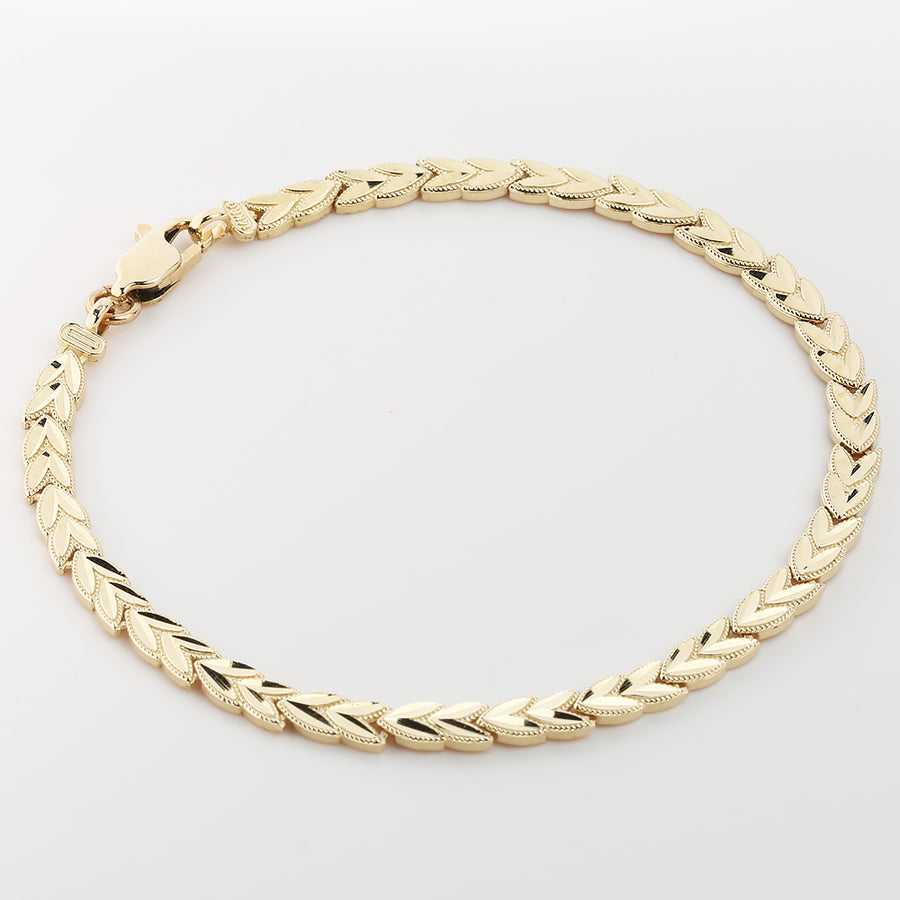 5mm 14K Yellow Gold Gold Maile Bracelet 7 1/4 inches