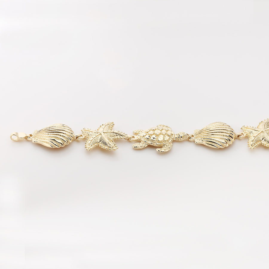 Exarge Large 14K Yellow Gold See Life Bracelet 7 1/2 inches
