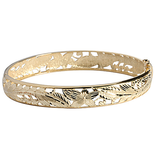 12mm Yellow Gold See Through Maile Bangle Bracelet