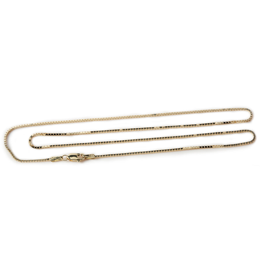 Solid 14K Yellow Gold Box Chain 1.0mm