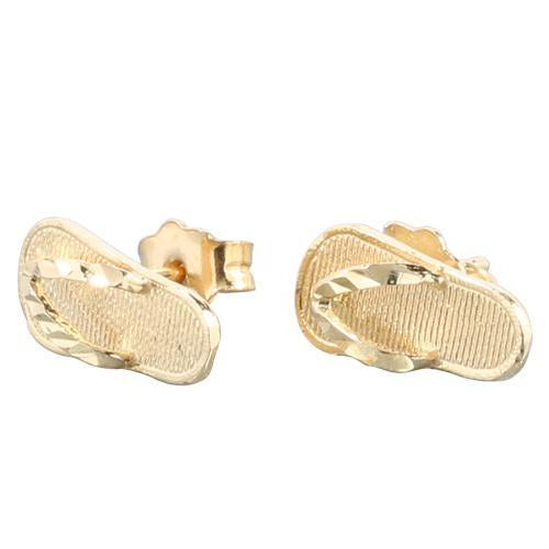 14K Yellow Gold Slipper (Flip Flop) Post Earrings