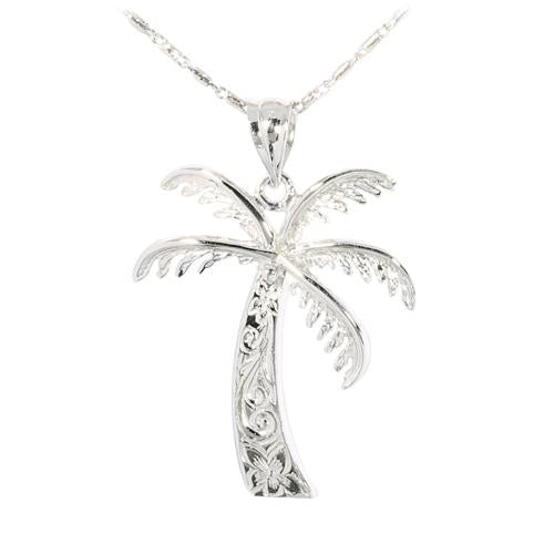 14K White Gold Palm Tree Pendant (S/M) (Chain Sold Separately)