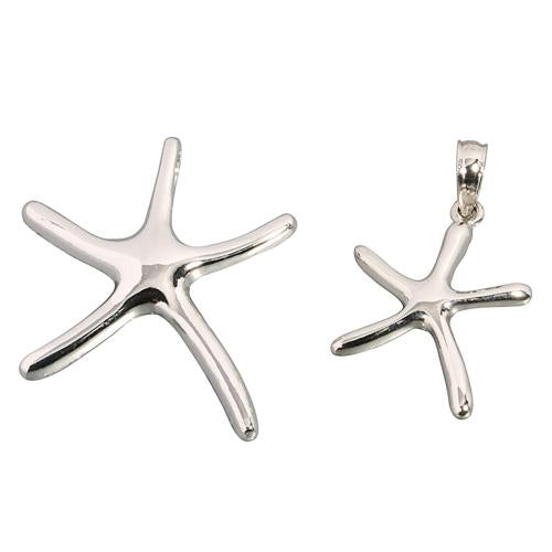 14K White Gold Starfish Pendant (S/L) (Chain Sold Separately)