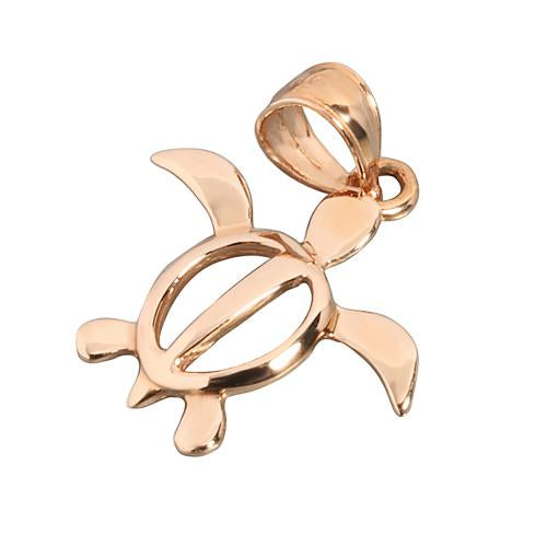 14K Pink Gold Honu (Hawaiian Turtle) Pendant (M) (Chain Sold Separately)