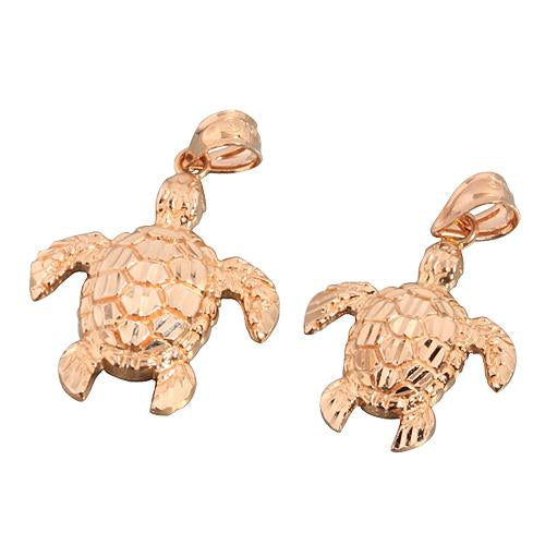 14K Pink Gold Honu (Hawaiian Turtle) Pendant (S/M) (Chain Sold Separately)