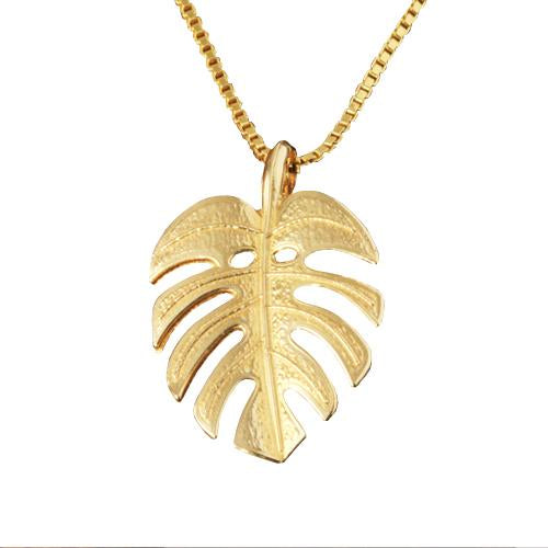 14K Yellow Gold Monstera Leaf Pendant (Chain Sold Separately)