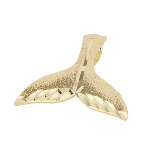 14K Yellow Gold Whale Tail Pendant (XS) (Chain Sold Separately)
