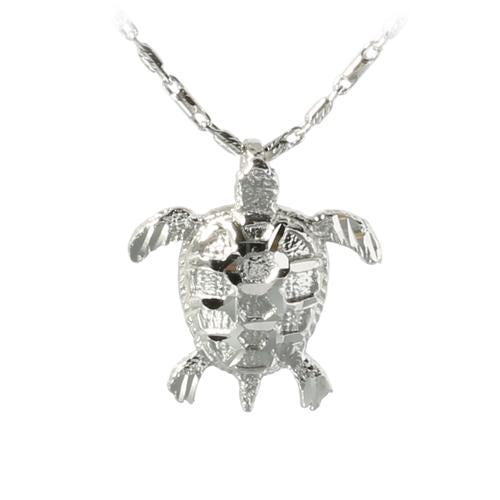 14K White Gold Turtle Pendant (Chain Sold Separately)