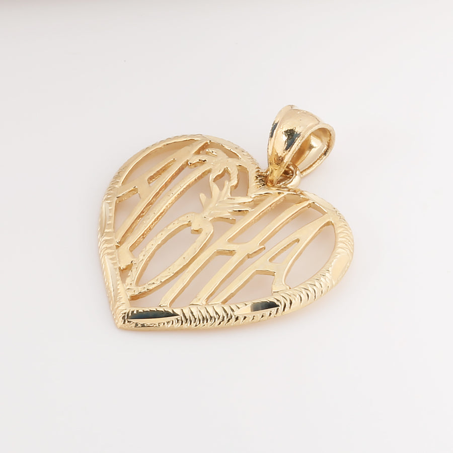 14K Solid Yellow Gold See Through Heart Pendant(S) (Chain Sold Separately)