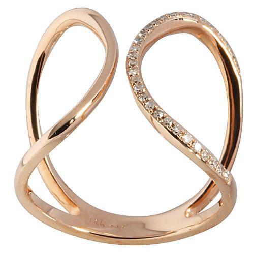 0.12 ct. t.w.  Diamond Ring in Solid 14K Pink Gold - Hanalei Jeweler