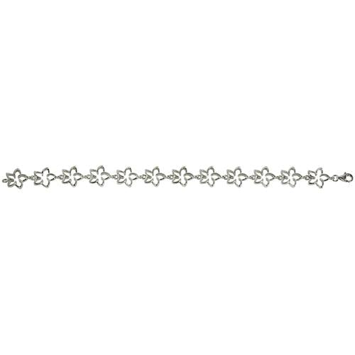 Sterling Silver 12mm Floating Plumeria Bracelet
