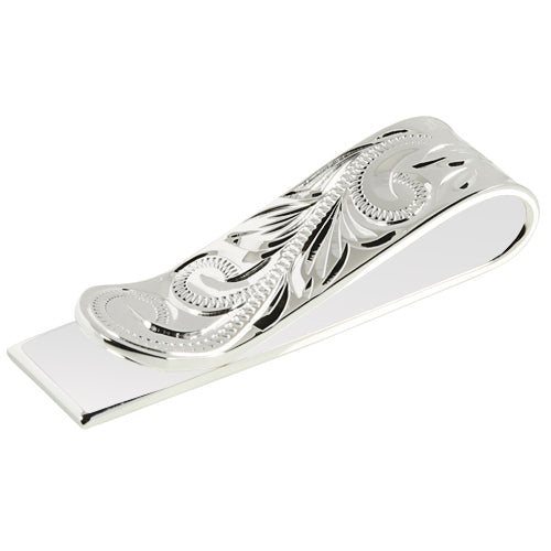 Sterling Silver 12mm Money Clip Scroll Engraving
