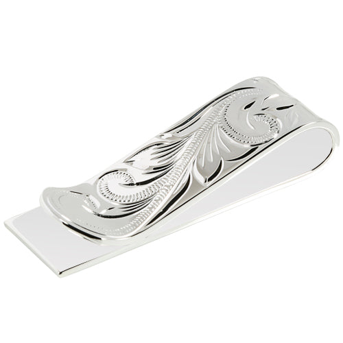 Sterling Silver 15mm Money Clip Scroll Engraving