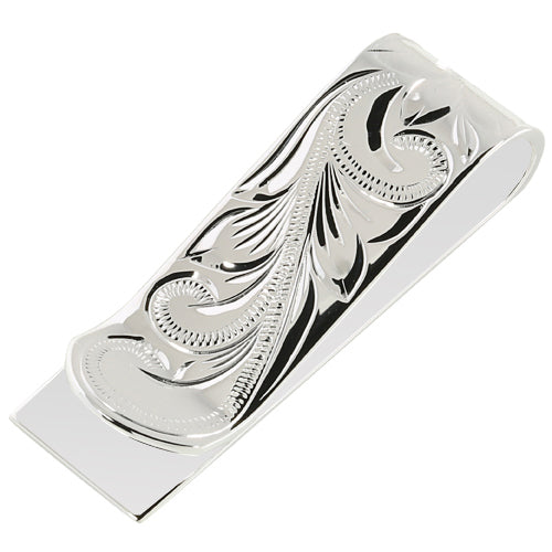 Sterling Silver 15mm Money Clip Scroll Engraving
