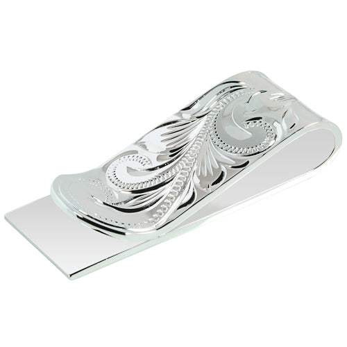 Sterling Silver 18mm Money Clip Scroll Engraving