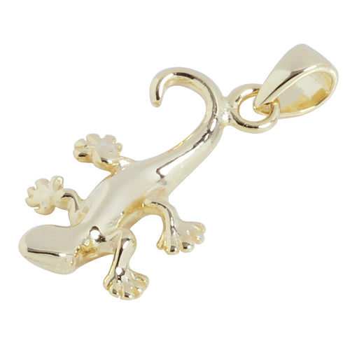 Sterling Silver Yellow Gold Plated Gecko Pendant