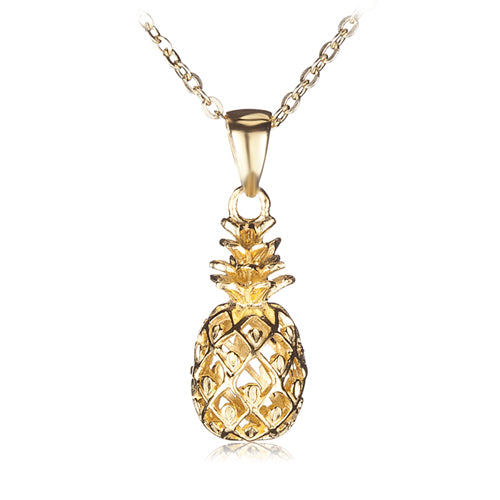Yellow Gold Plated Sterling Silver Pinapple Pendant(Chain Sold Separately)