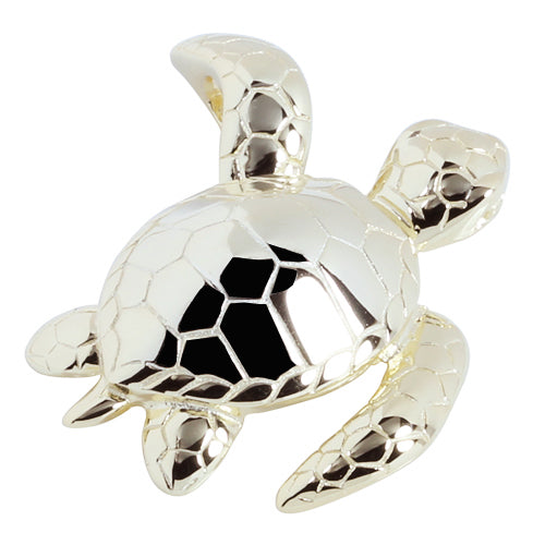 Yellow Gold Plated Sterling Silver Leg-Up Turtle Pendant