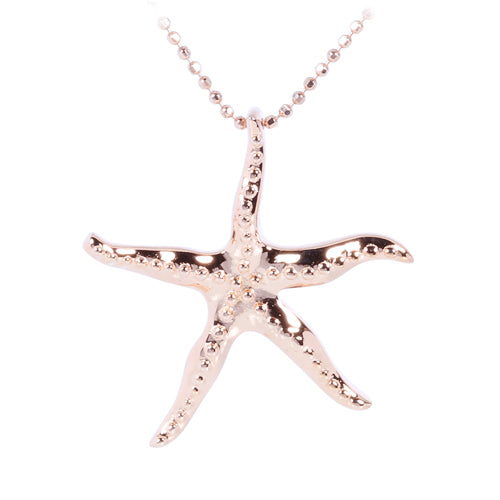 Pink Gold Plated Sterling Silver Starfish Pendant(M)