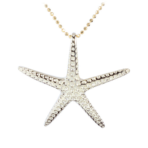 Yellow Gold Plated Sterling Silver Starfish Pendant(L)