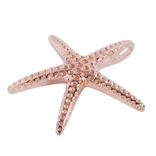 Pink Gold Plated Sterling Silver Starfish Pendant(L)