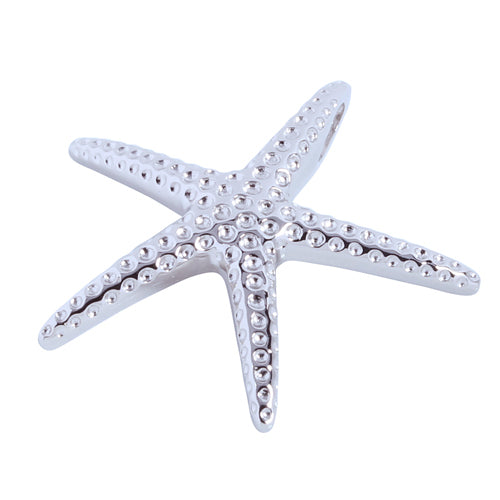 Sterling Silver Rhodium Starfish Pendant(L)