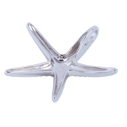 Sterling Silver Rhodium Starfish Pendant(L)