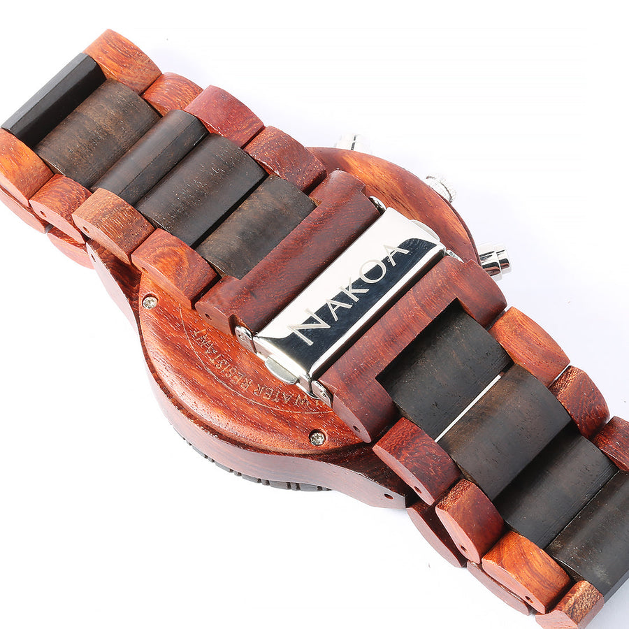Handcrafted Wooden Watch Chronograph Two Tone