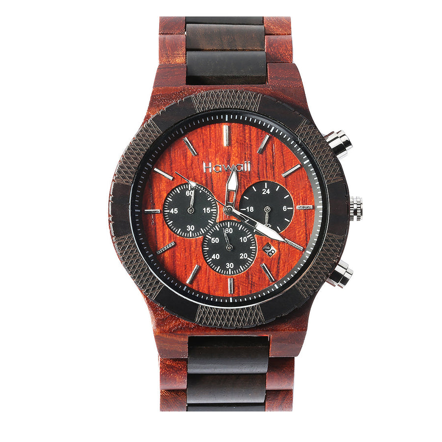 Handcrafted Wooden Watch Chronograph Two Tone