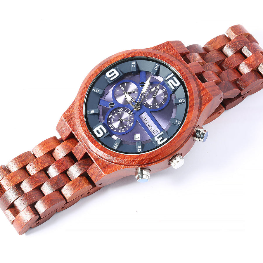 Handcrafted Wooden Watch Sport Red