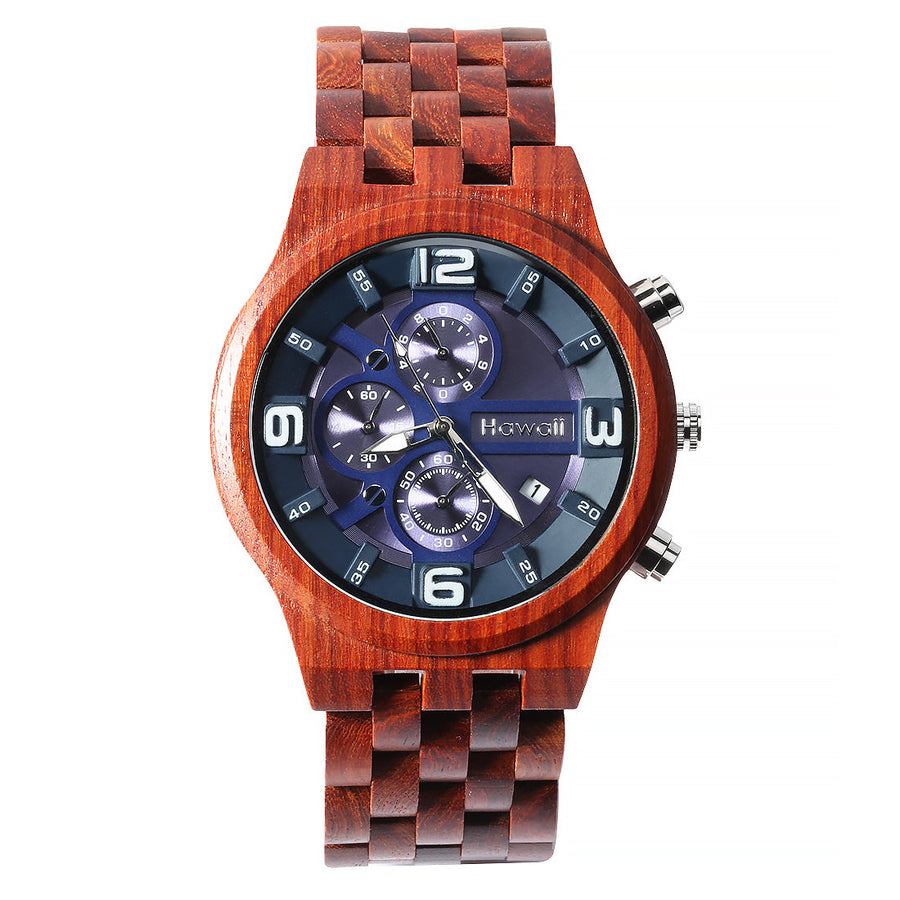 Handcrafted Wooden Watch Sport Red