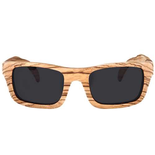 Zebrawood Sunglasses UV 400 Protection Lens Rectangle Dome Frame